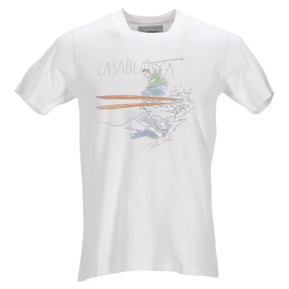 Casablanca Ski Jump Tee in White Cotton